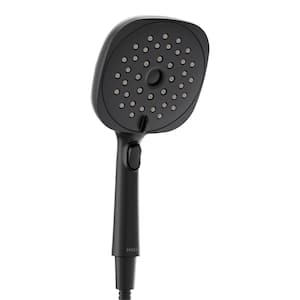 Verso Square Magnetix 8-Spray Patterns Wall Mount Handheld Shower Head Infiniti Dial with 1.75 GPM 5 in. in Matte Black