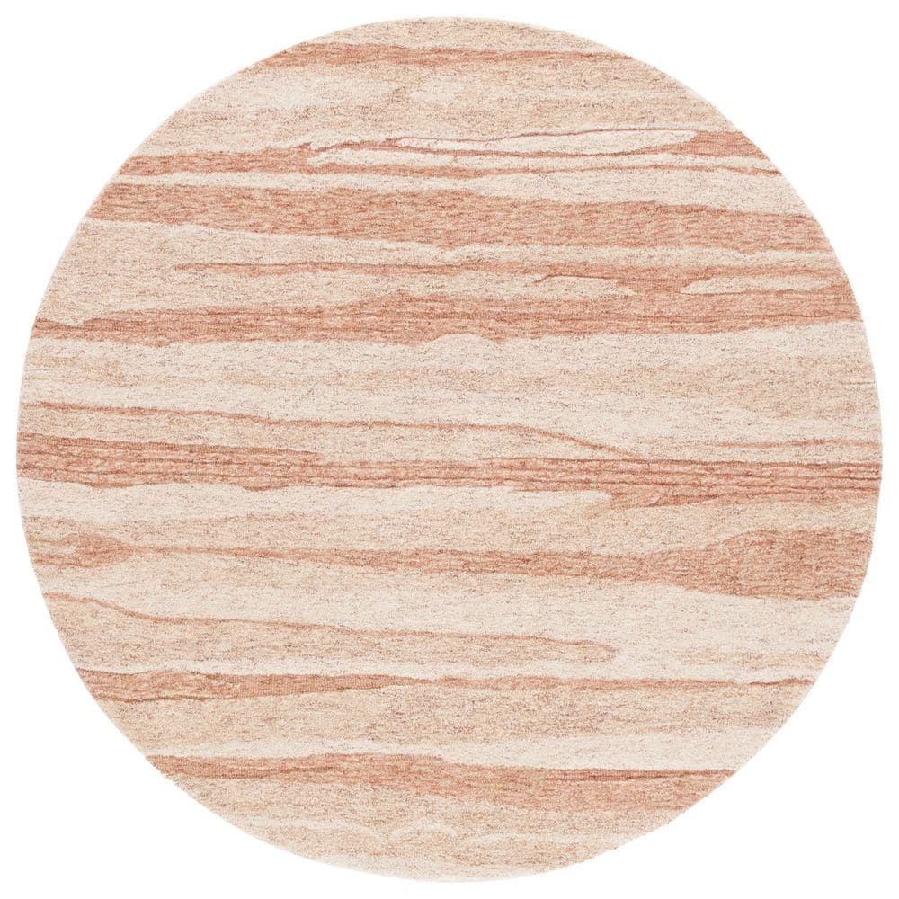 Ebony 6 ft. x 6 ft. Rust/Ivory Abstract Striped Round Area Rug price history on PriceWatchPro