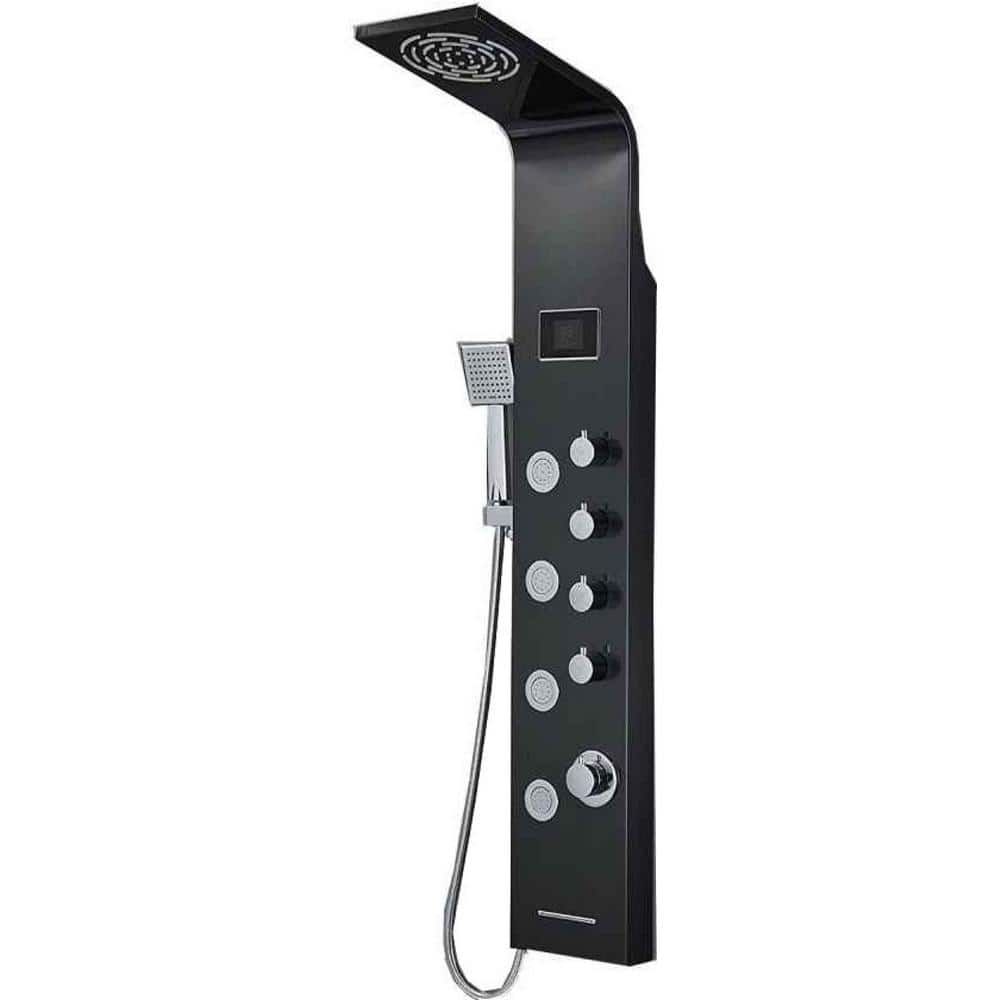 Roxy 7.8 in. W 3 Jet Shower Tower in Black-Chrome 16GS-36271 price history on PriceWatchPro