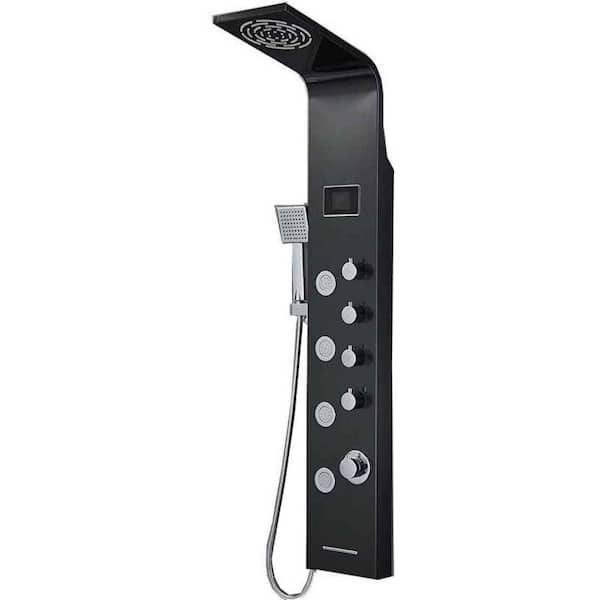 Unbranded Roxy 7.8 in. W 3 Jet Shower Tower in Black-Chrome 16GS-36271