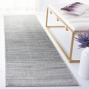Adirondack 3 ft. x 12 ft. Gray/Ivory Gradient Runner Rug