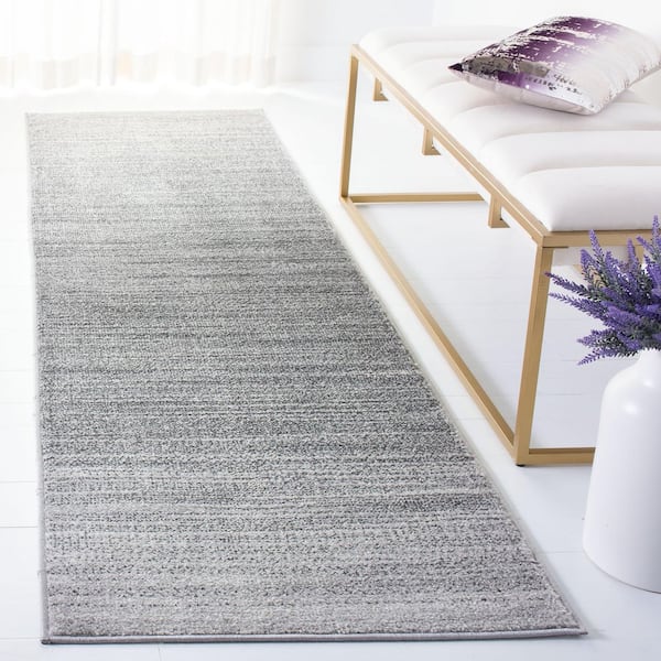 Adirondack 3 ft. x 8 ft. Gray/Ivory Gradient Runner Rug