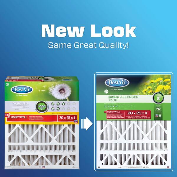 BestAir 20 x 25 x 4 Honeywell FPR 4 Air Cleaner Filter HW2025-8R