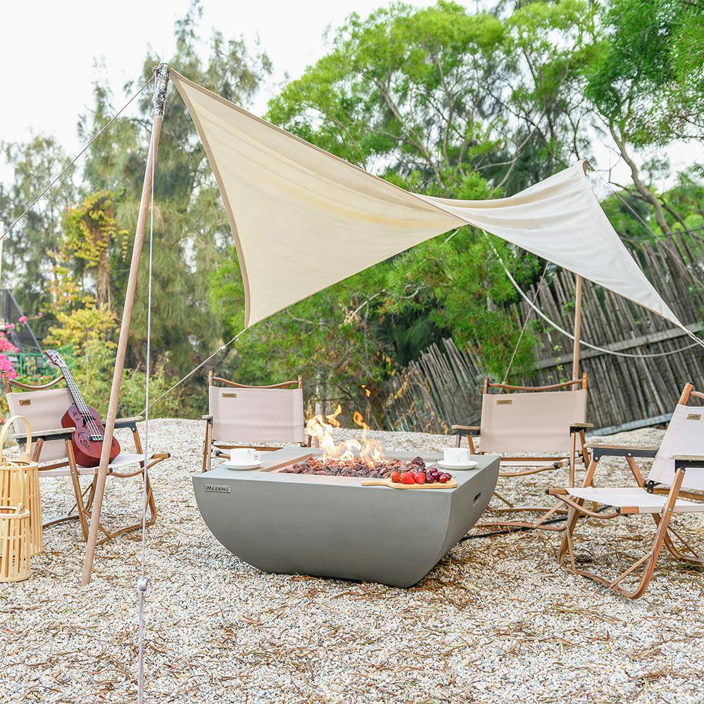 Gray 37" Free-Standing Gas Fire Pit Table