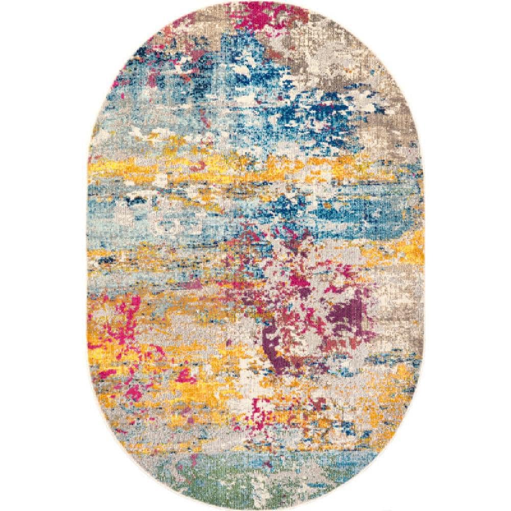 Modern Monet 5 ft. x 8 ft. Multi Oval Rug price history on PriceWatchPro