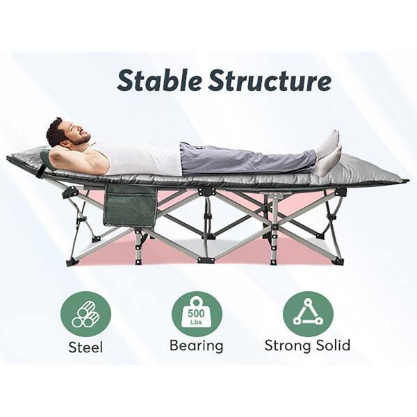 REDCAMP Folding Kids Cot With Removable Sleeping Bag,