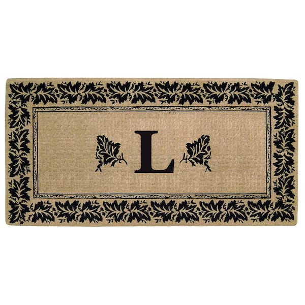 Nedia Home 36 in. x 72 in. Vineyard Heavy Duty Coco Monogrammed L Door Mat