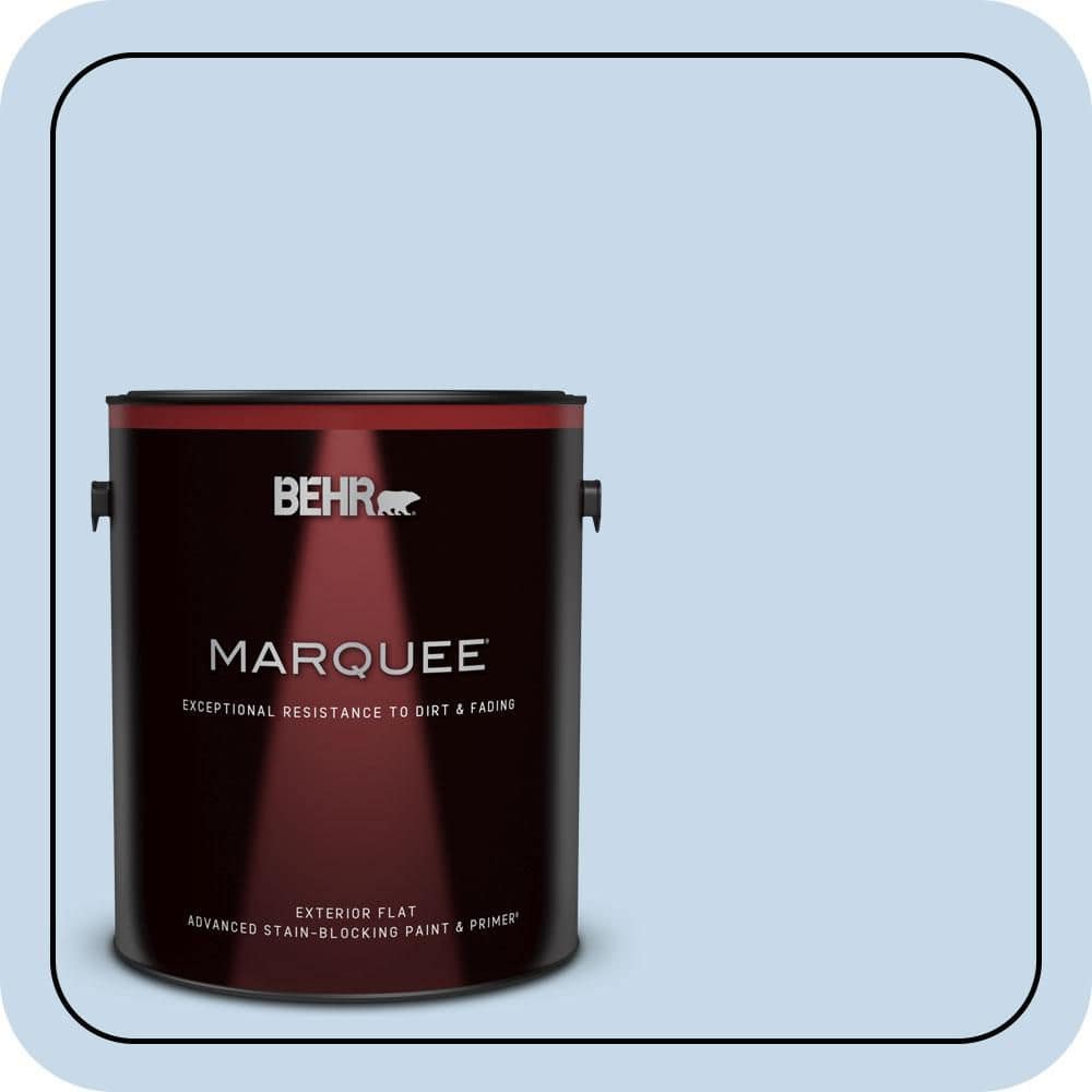 BEHR MARQUEE 1 gal. #MQ3-24 Celestial Light Flat Exterior Paint \u0026 Primer  445001 - The Home Depot, image size:1000x1000