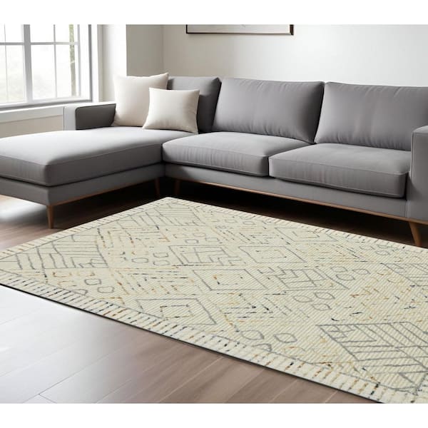 8 ft. x 10 ft. Multi-Colored Wool Southwestern Hand Hooked Area Rug