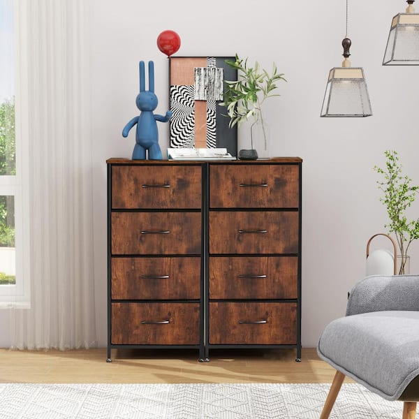 WONDER COMFORT Classical Rust Brown 4 Drawer 11.8 in. Wide Chest