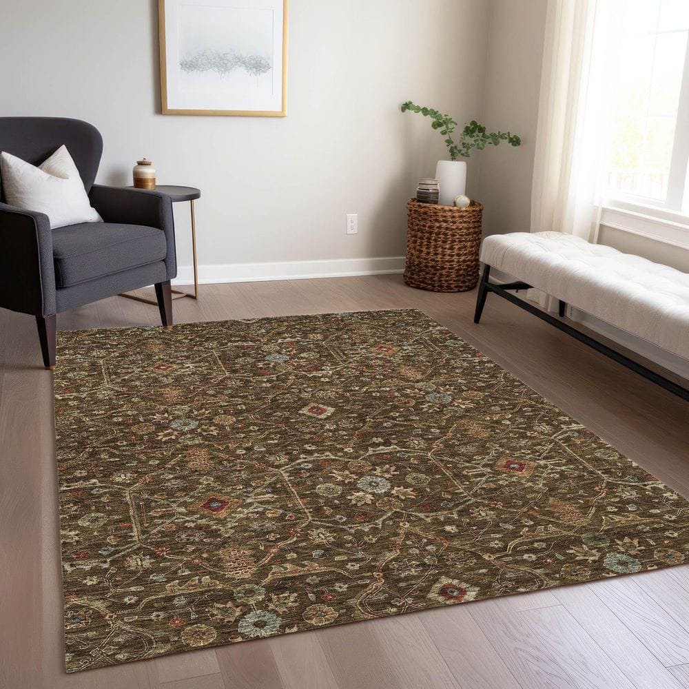 Chocolate Flat Woven Synthetic 3' x 5' Area Rug