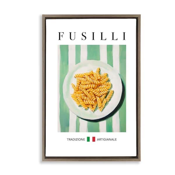 Stupell Industries Traditional Fusilli Pasta by Andreas Magnusson Brown Floater Frame Food Graphic Art Print 25 in. x 17 in.