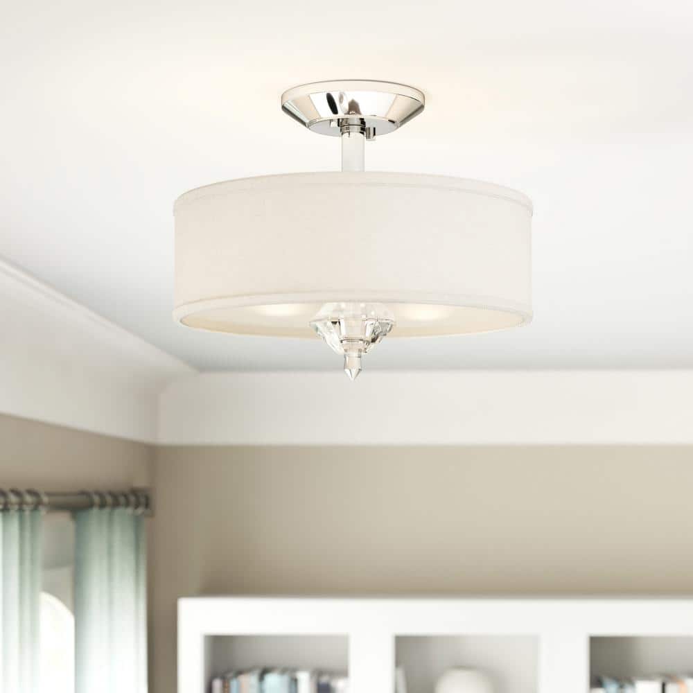 Palatial Chrome 15.75" Semi Flush Mount with Elongated Candles