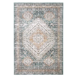 Teal 4 ft. x 6 ft. Vintage Persian Geometric Area Rug