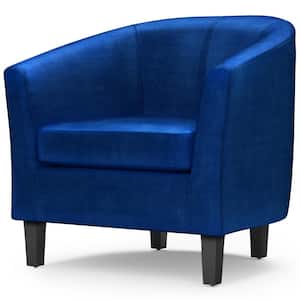 Austin 30 in. Wide Transitional Tub Chair in Blue Velvet Fabric