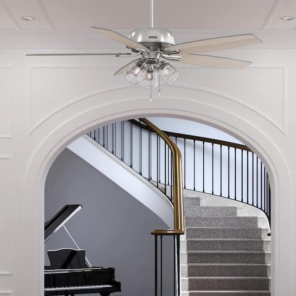 Dondra 60 in. Indoor Brushed Nickel Ceiling Fan with Light Kit Included