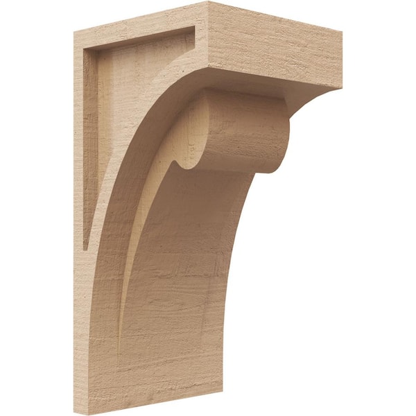 Ekena Millwork 5 in. x 10 in. x 5 in. Series 2 Wide Viola Rough Cedar Woodgrain Timberthane Polyurethane Corbel, Primed Tan