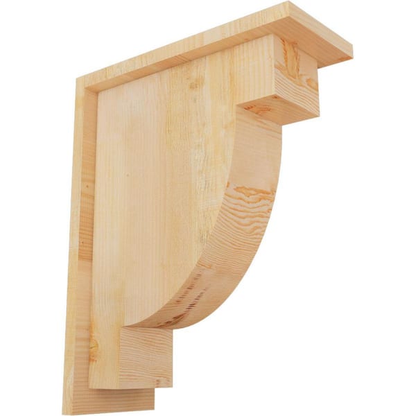 Ekena Millwork 6 in. x 14 in. x 18 in. Douglas Fir Alpine Rough Sawn Corbel with Backplate