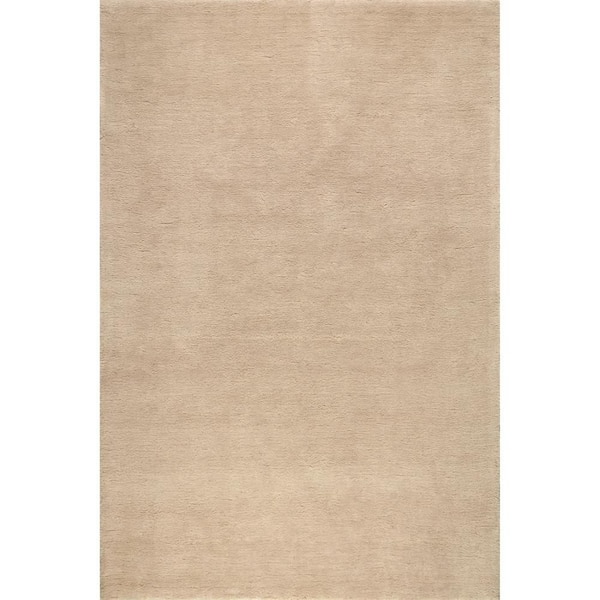 Gaia New Zealand Wool Shag Sand 6 ft. x 9 ft. Indoor Area Rug