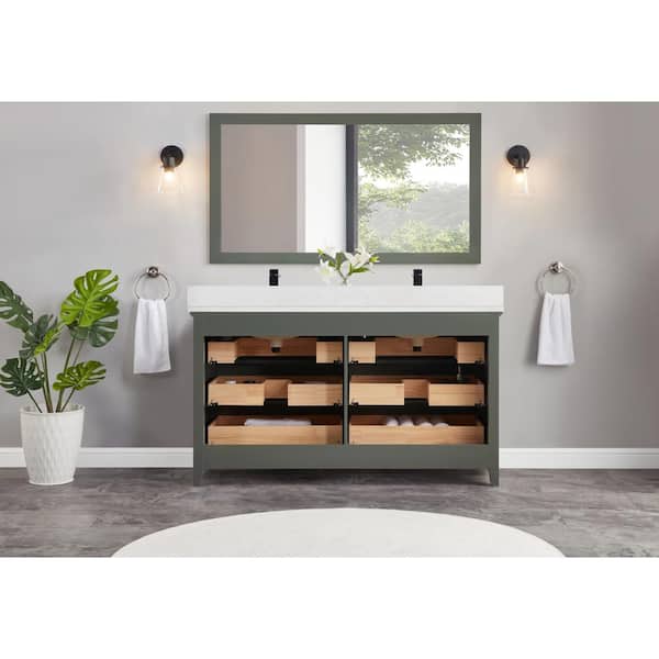 Legion Furniture WS2512-60-PG 60 in. Double Sink Sink Vanity