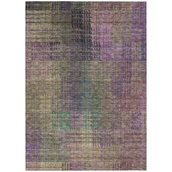 Chantille Machine Washable Indoor/Outdoor Abstract ACN828 Plum 2 ft. 6 in. x 3 ft. 10 in. Area Rug