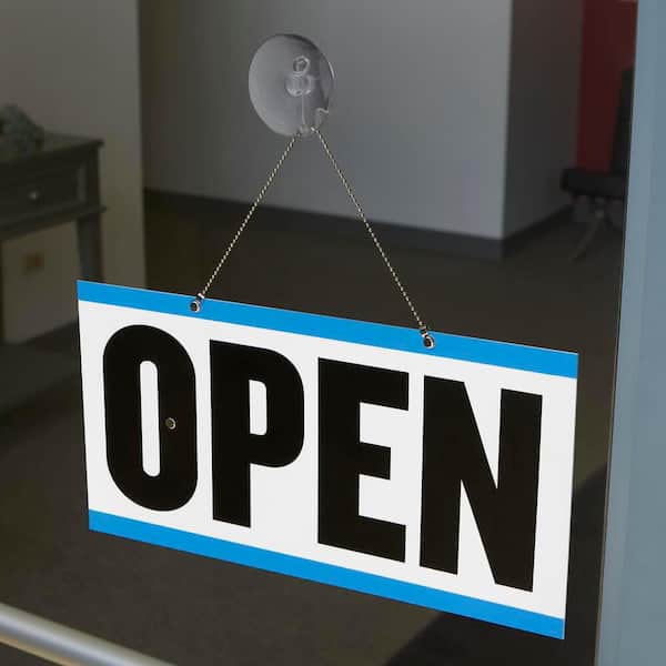 Everbilt 6 in. x 11.5 in. Plastic Open/Close Sign with Clock 31715