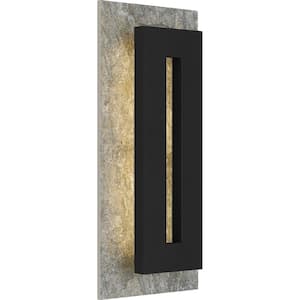 Tate 8 in. Earth Black LED Outdoor Wall Lantern Sconce