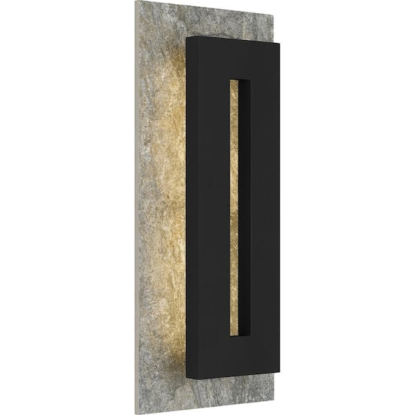 Quoizel Tate 8 in. Earth Black LED Outdoor Wall Lantern Sconce