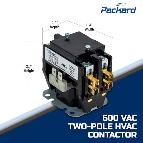 Packard C230A Definite Purpose Contactor – 2-Pole Heavy Duty Switch For HVAC & Motor Control