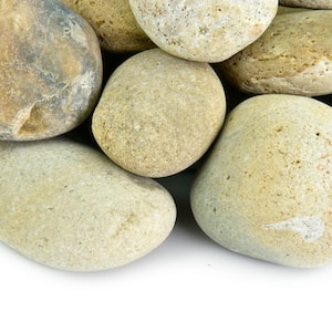.25 cu. ft. 2 in. to 3 in. Buff Mexican Beach Pebbles Smooth Round Rock for Gardens, Landscapes and Ponds