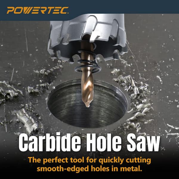 1-1/2 in. Carbide Hole Saw : Tungsten Carbide Tipped Hole Cutter Set with Titanium-Plated Pilot Drill Bit (2-Set)