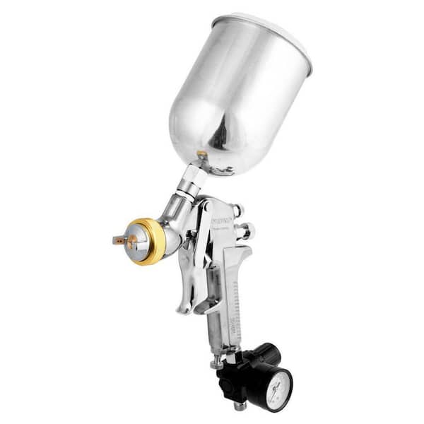 HVLP Spray Gun Paint Sprayer with 1.7 mm Nozzle, 600 cc Cup, and Air Gauge Regulator for Auto Painting