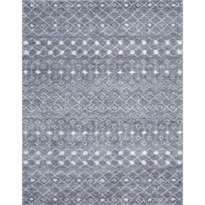 Moroccan 8 ft. x 10'2 ft. Distressed Boho Geometric Area Rug Non-Shedding and Non-Slip in Gray