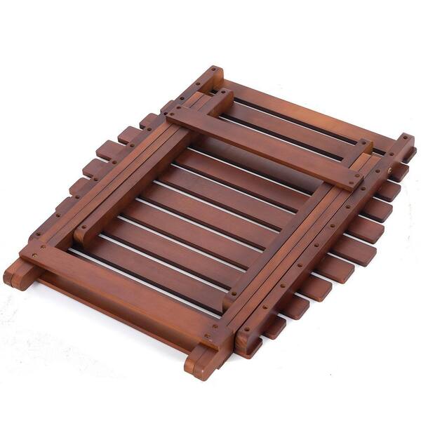 Tunearary 19 in. Striped Portable Wooden Folding Table