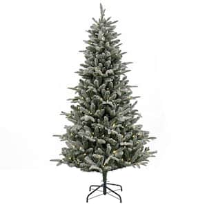 6 ft. Pre-Lit Snowy Libby Fir Artificial Christmas Tree with LED Lights