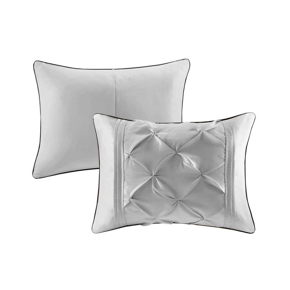 Laurel 7-Piece Grey Tufted Queen Comforter Set