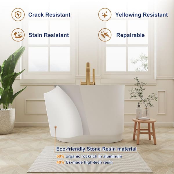 SJ STAR&JANE Verna 39 in. x 23 in. Solid Surface