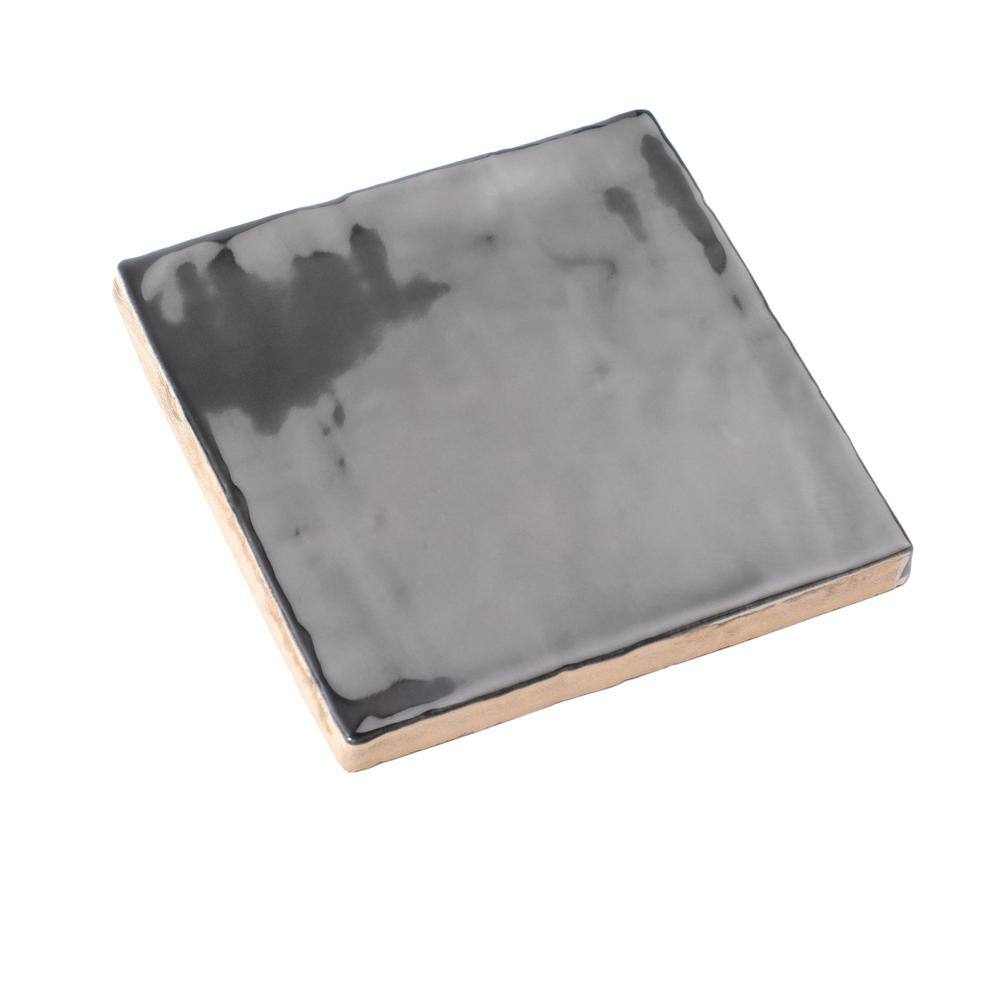 Silken Glossy Black Ceramic Square Wall and Floor Tile