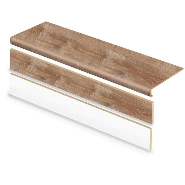 Cap A Tread Woodacres Oak 47 in. L x 12.15 in. W x 2.28 in. T Vinyl Stair Tread and Reversible Riser Kit
