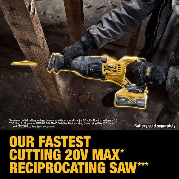 DEWALT - 20V XR Lithium-Ion Cordless Reciprocating Saw with 20V Max XR 8.0 Ah Battery Pack