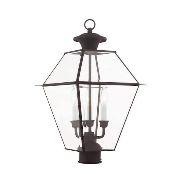 Livex Lighting Westover 3 Light Bronze Outdoor Post Top Lantern