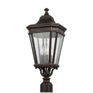 Cotswold Lane 3-Light Outdoor Grecian Bronze Lamp Post Light