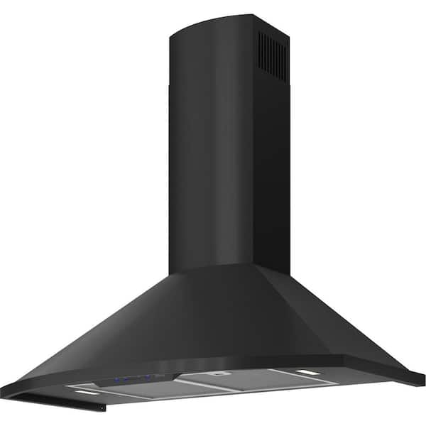 Savona 36 in. 600 CFM Wall Mount Range Hood with LED Light in Black