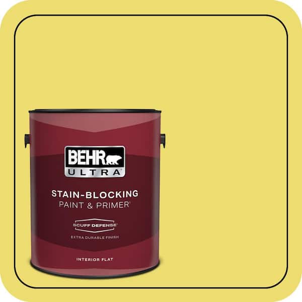 BEHR ULTRA 1 gal. #T15-15 Plastic Lime Extra Durable Flat Interior Paint & Primer