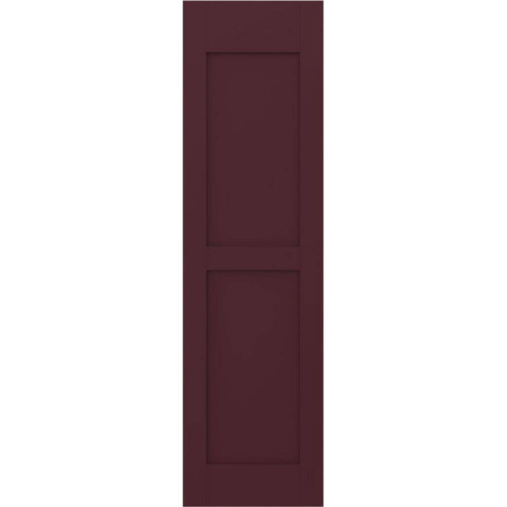 15 in. W x 34 in. H Americraft 2-Equal Flat Panel Exterior Real Wood Shutters Pair in Wine Red price history on PriceWatchPro