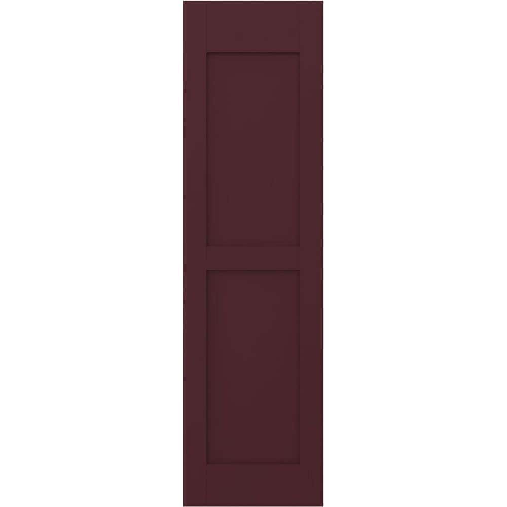 18 in. W x 57 in. H Americraft 2-Equal Flat Panel Exterior Real Wood Shutters Pair in Wine Red price history on PriceWatchPro
