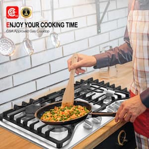 30 in. Built-In Gas Cooktop in Stainless Steel with 4-Burner including Gas Hob Drop-In Gas Cooker NG/LPG Convertible