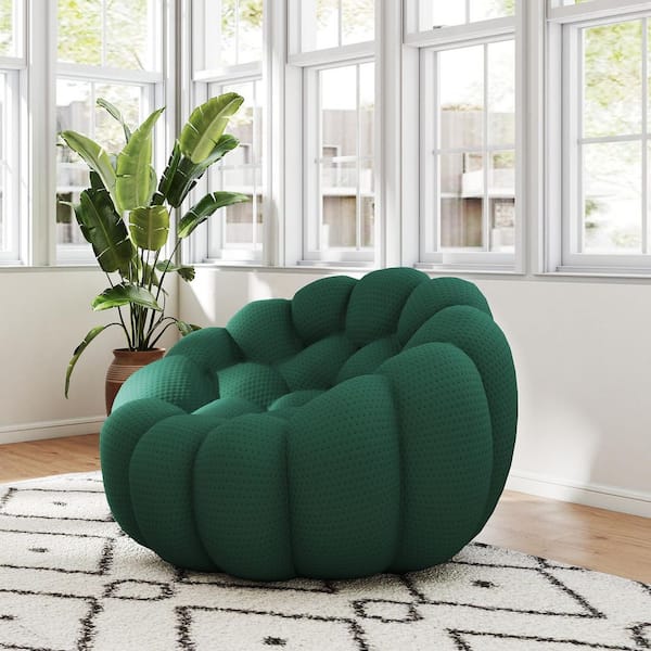 49.2 in. Bubble Couch Mesh Fabric Armless Fireside Sectional Sofa in Green, No Assembly Required