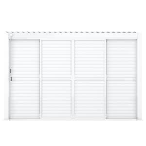 111 Series 13 ft. Sliding Louver Door White Accessory for Pergolas