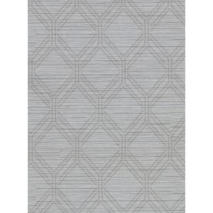 Vaughan Pewter Geometric Pewter Vinyl Strippable Roll (Covers 60.8 sq. ft.)